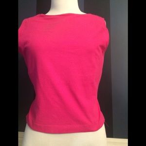 Shape FX Pink sleeveless top w built in bra Sz L